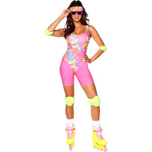 Barbie The Movie Skating Barbie Halloween Costume Adult Small (4/6) New Neon
